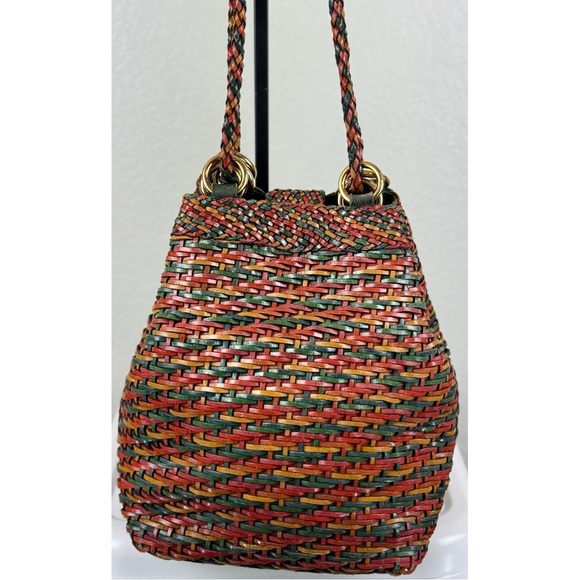 CEM 1990's vintage woven natural leather crossbody/shoulder bucket bag - Picture 6 of 16